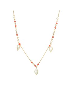 Collar Acero - Perla - 38 + 5 cm - Color Oro 2