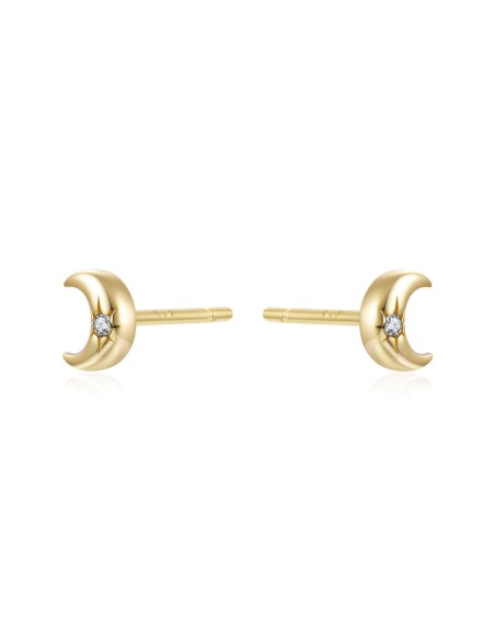 Pendientes Circonita Negra Luna 6mm Pendientes Circonita Negra Luna 6mm