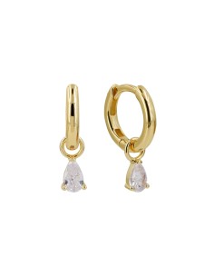 Pendientes Aro Lagrima - 11 mm - Circonita 2