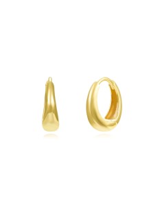 Pendientes Aro Oval - 10mm 12mm y 14mm - Bañado Oro y Plata Rodiada 2