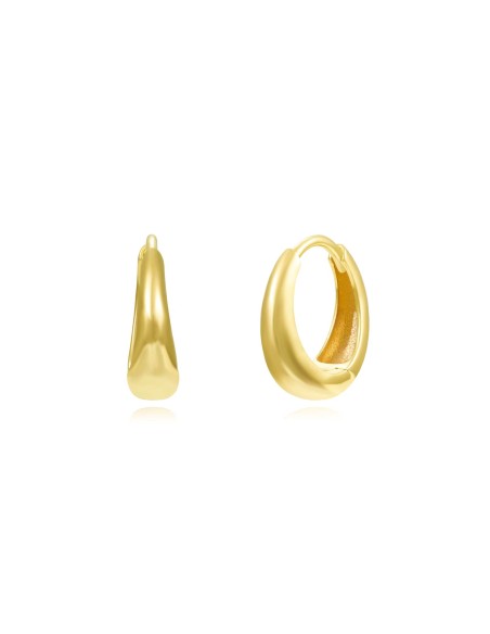 Pendientes Aro Oval - 10mm 12mm y 14mm - Bañado Oro y Plata Rodiada Pendientes Aro Oval - 10mm 12mm y 14mm - Bañado Oro y Plata Rodiada