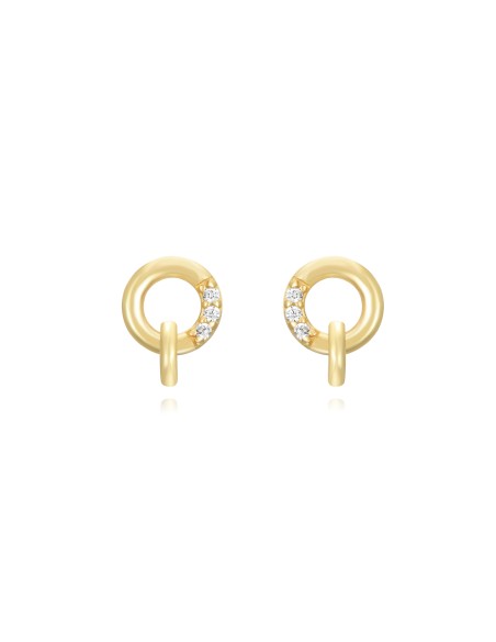 Pendientes Circulo - 6mm Circonita - Bañado Oro y Plata Rodiada Pendientes Circulo - 6mm Circonita - Bañado Oro y Plata Rodiada