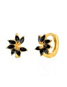 Pendientes Aro Negra 9.5 mm Flor