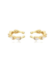 Pendientes Earcuff - Lagrima 14mm - Bañado Oro 2