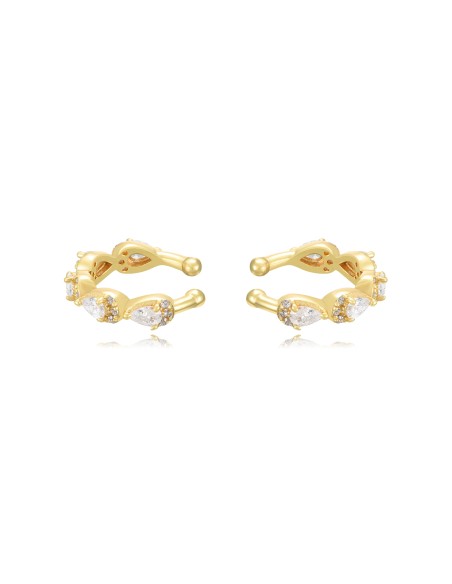 Pendientes Earcuff - Lagrima 14mm - Bañado Oro