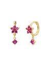 Pendientes Aro Flor CZ  11mm