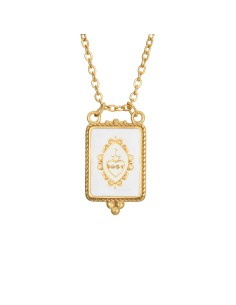 Collar Acero Esmalte - Sagrado Corazón de Jesús - 40+5cm - Color Dorado 2