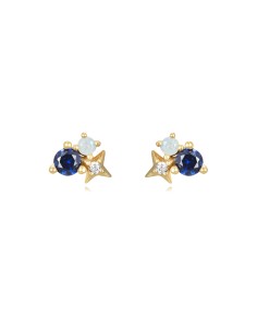 Pendientes Circonita - 6,5 * 5,5 mm - Bañado Oro 2