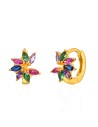 Pendientes Aro Negra 9.5 mm Flor