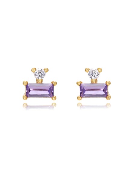 Pendientes - 6 mm - Circonita - Bañado Oro Pendientes - 6 mm - Circonita - Bañado Oro