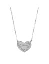 Collar Plata - Corazon Mom - 36+4 cm - Bañado Oro y Plata Rodiada