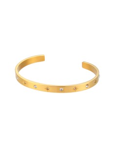 Pulsera Acero Esclava - Circonita - 62mm - Bañado Oro 2