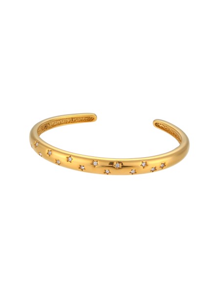Pulsera Acero Esclava - Circonita - 62mm - Bañado Oro