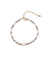 Pulsera Acero - Mineral 16+3cm - Perla - Bañado Oro