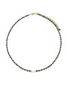 Collar Acero - Mineral 36+5cm - Perla - Bañado Oro