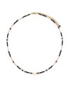 Collar Acero - Mineral 36+5cm - Perla - Bañado Oro