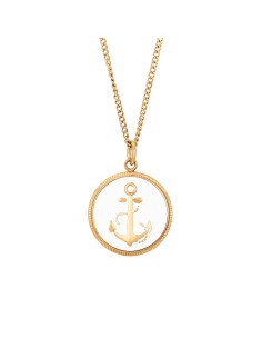 Collar Acero Ancla - Enamel - 40 + 8 cm - Color Oro 2