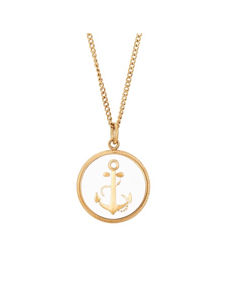 Collar Acero Ancla - Enamel - 40 + 8 cm - Color Oro