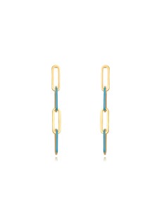 Pendientes Acero - Eslabon 45mm - Enamel - Color Oro 2