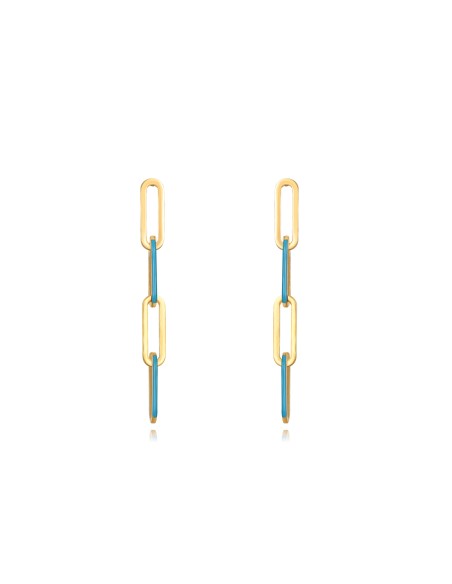 Pendientes Acero - Eslabon 45mm - Enamel - Color Oro