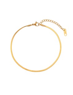 Tobillera Acero - 2 mm,3 mm, 4mm, 5 mm Herryingbone - 22+6 cm - Color Oro 2