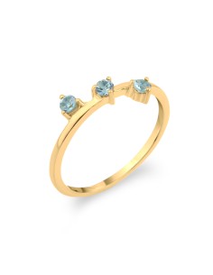 Anillo 3 Minerales - 2,5 mm - Bañado Oro 2