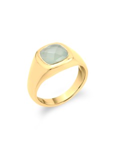 Anillo Bronce- Mineral 8mm - 1 Micron Bañado Oro 2