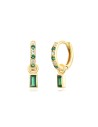 Pendientes Aro 11mm - Circonita Rectangular - Bañado Oro y Plata Rodiada