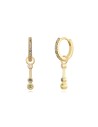 Pendientes Aro - Circonita - 11 + 11 mm - Bañado Oro y Plata Rodiada