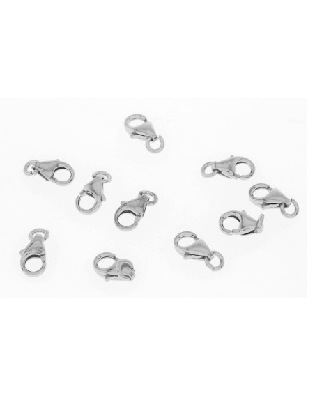 Mosqueton Plata - Cierre 10mm- 5u - Bañado Oro y Plata Rodiada