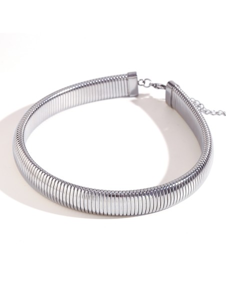 Choker Acero - estirable 36+6 cm - Acero y Oro Color
