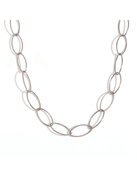 Collar Acero Oval - 75 cm - Color Oro y Color Acero
