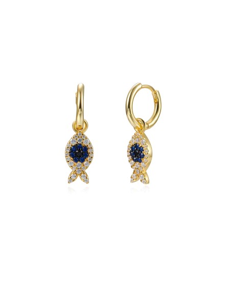 Pendientes Circonia - Pez - 24 mm