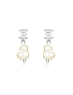 Pendientes Minerales - Perla 8mm - Bañado Oro y Plata Rodiada 2