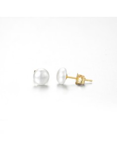 Pendientes Minerales - Perla Cultivada 4 mm, 5 mm, 6 mm, 7 mm - Bañado oro y Plata Rodiada 2