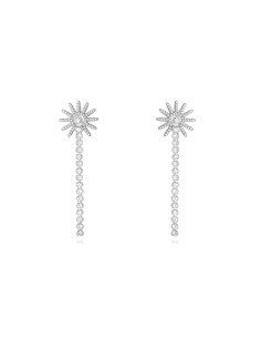 Pendientes Circonita - Sol - 56 mm - Bañado Oro 2