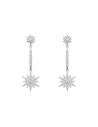 Pendientes Estrella - Circonita Blanca - 44 mm - Plata Bañado Oro y Plata Rodiada