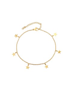 Tobillera Acero - Estrella - 20+5cm - Bañado Oro 2