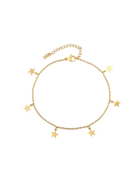 Tobillera Acero - Estrella - 20+5cm - Bañado Oro Tobillera Acero - Estrella - 20+5cm - Bañado Oro