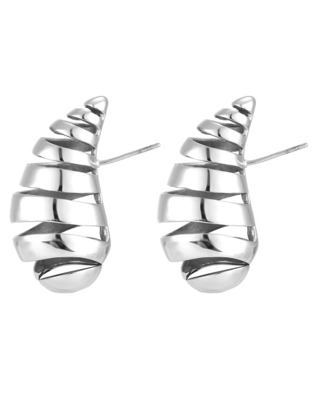 Pendiente Acero - Capullo de Mariposa 35 mm - Color Oro y Acero