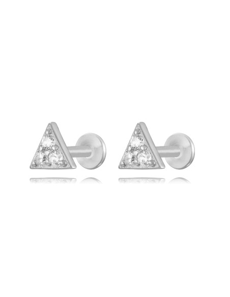 Piercing Circonita - Triangulo 5mm - Bañado Oro y Plata Rodiada