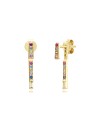 Pendientes Ear Jacket 19 mm - Circonita - Bañado oro y Plata Rodiada