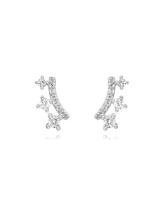 Pendientes 13 mm - Circonita - Bañado oro y Plata Rodiada 2