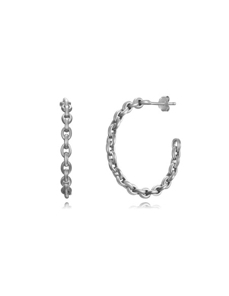 Pendientes Aro Eslabón - 28 mm, 25 mm, 20 mm, 16 mm - Bañado oro y Plata Rodiada