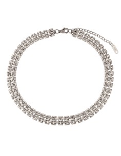 Choker de acero - Ladrillos - 33+6 cm - Color oro y Color Acero 2