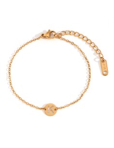 Pulsera - Letra 8mm - Color Oro y Acero 2