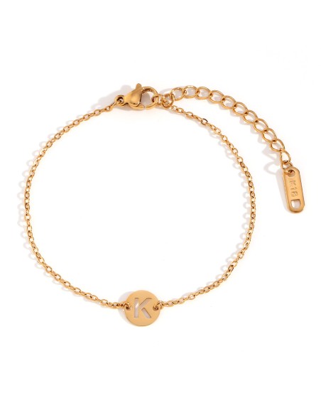 Pulsera - Letra 8mm - Color Oro y Acero