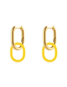 Pendiente Acero - Resina 22 mm - Color Oro 2