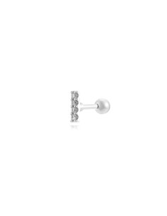 Piercing Acero Palo - 7 Mm - Circonita - Bañado Oro Y Acero 2