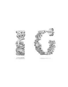 Pendientes Semi Aro - 15 mm - Bañado oro y Plata Rodiada 2